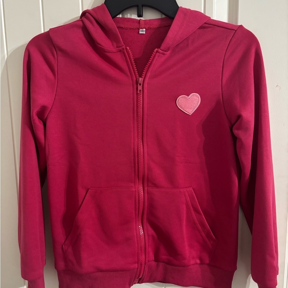 Kids Pink Heart Hoodie